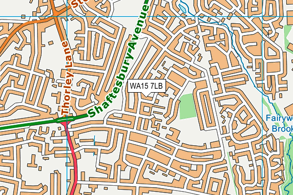 WA15 7LB map - OS VectorMap District (Ordnance Survey)