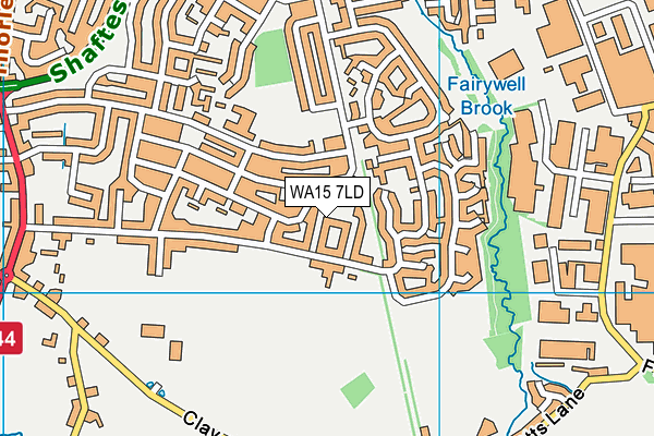 WA15 7LD map - OS VectorMap District (Ordnance Survey)