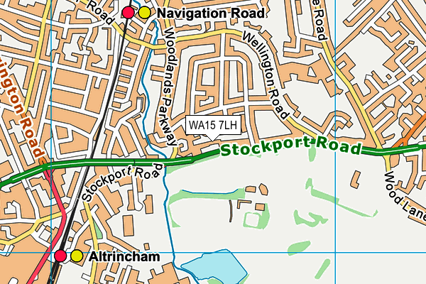 WA15 7LH map - OS VectorMap District (Ordnance Survey)