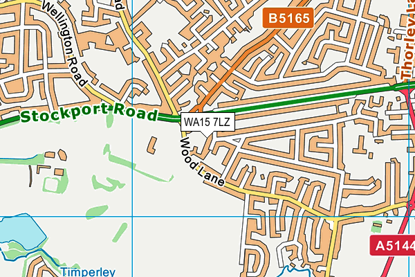 WA15 7LZ map - OS VectorMap District (Ordnance Survey)