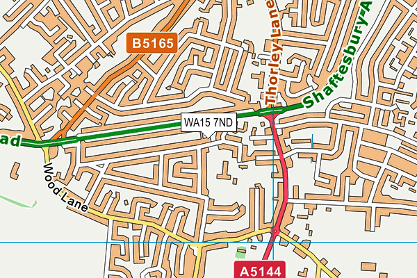 WA15 7ND map - OS VectorMap District (Ordnance Survey)