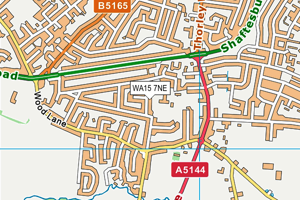 WA15 7NE map - OS VectorMap District (Ordnance Survey)