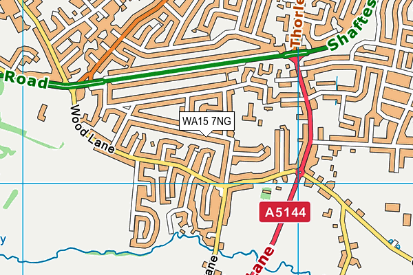 WA15 7NG map - OS VectorMap District (Ordnance Survey)