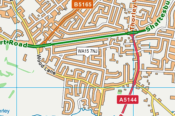 WA15 7NJ map - OS VectorMap District (Ordnance Survey)