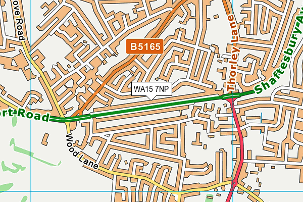 WA15 7NP map - OS VectorMap District (Ordnance Survey)