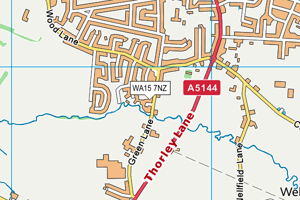 WA15 7NZ map - OS VectorMap District (Ordnance Survey)