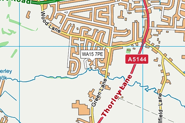 WA15 7PE map - OS VectorMap District (Ordnance Survey)