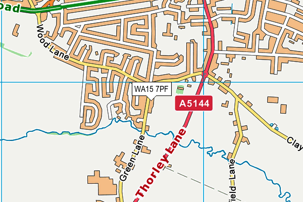 WA15 7PF map - OS VectorMap District (Ordnance Survey)