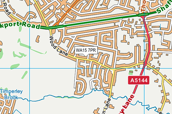 WA15 7PR map - OS VectorMap District (Ordnance Survey)