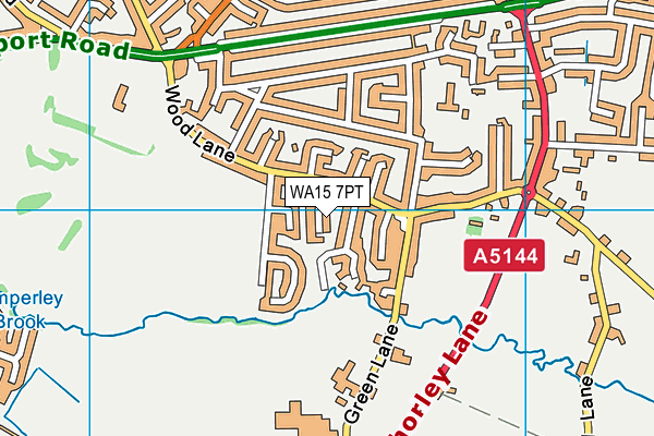 WA15 7PT map - OS VectorMap District (Ordnance Survey)
