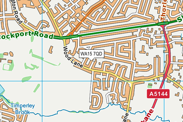 WA15 7QD map - OS VectorMap District (Ordnance Survey)