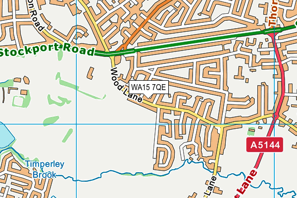 WA15 7QE map - OS VectorMap District (Ordnance Survey)