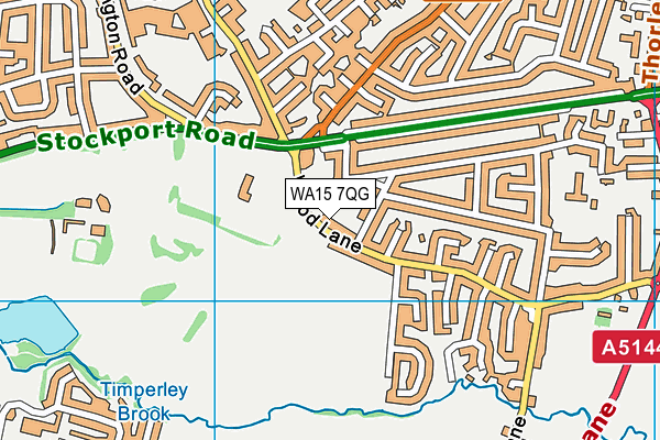 WA15 7QG map - OS VectorMap District (Ordnance Survey)