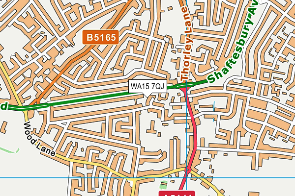 WA15 7QJ map - OS VectorMap District (Ordnance Survey)