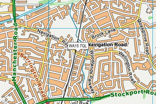 WA15 7QL map - OS VectorMap District (Ordnance Survey)