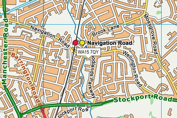 WA15 7QY map - OS VectorMap District (Ordnance Survey)