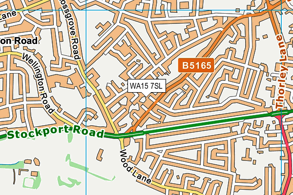 WA15 7SL map - OS VectorMap District (Ordnance Survey)