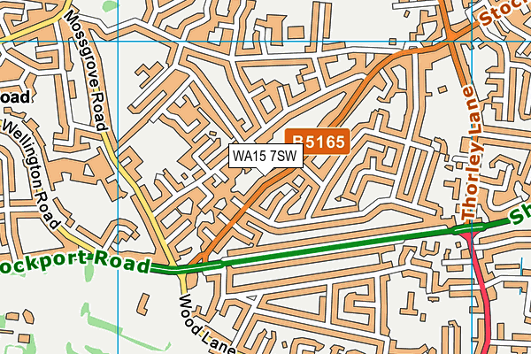 WA15 7SW map - OS VectorMap District (Ordnance Survey)