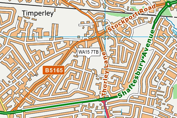 WA15 7TB map - OS VectorMap District (Ordnance Survey)