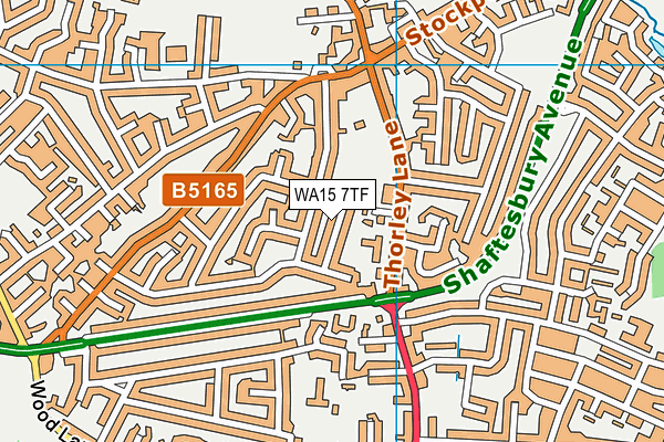 WA15 7TF map - OS VectorMap District (Ordnance Survey)