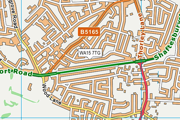 WA15 7TG map - OS VectorMap District (Ordnance Survey)