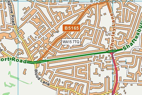 WA15 7TQ map - OS VectorMap District (Ordnance Survey)