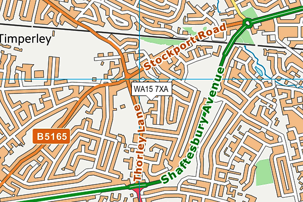 WA15 7XA map - OS VectorMap District (Ordnance Survey)