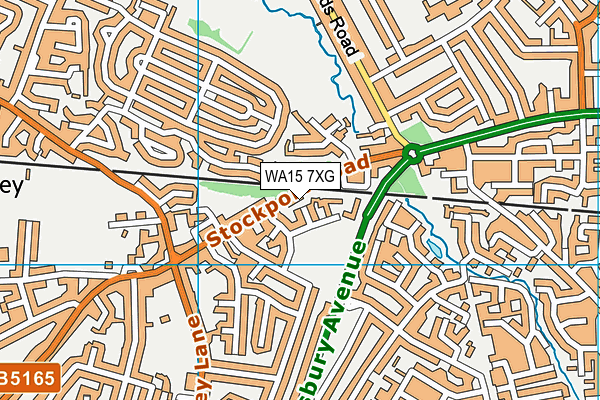 WA15 7XG map - OS VectorMap District (Ordnance Survey)