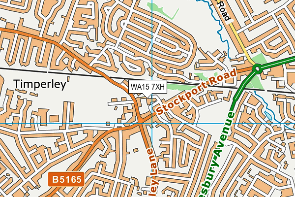 WA15 7XH map - OS VectorMap District (Ordnance Survey)