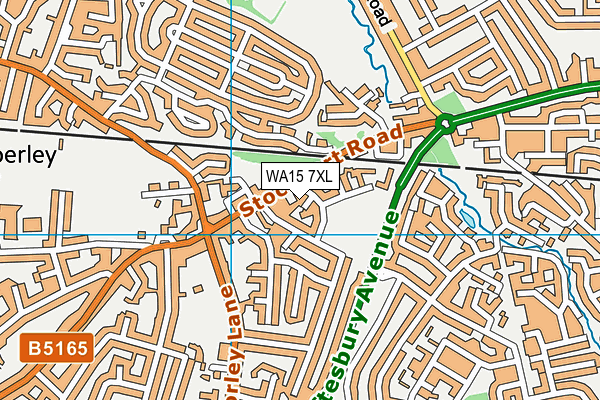 WA15 7XL map - OS VectorMap District (Ordnance Survey)