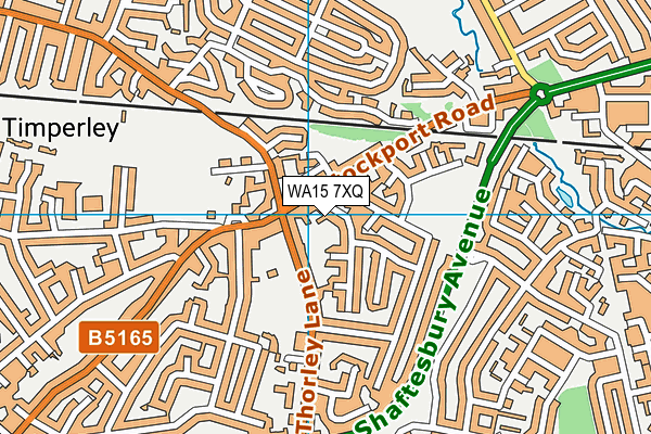 WA15 7XQ map - OS VectorMap District (Ordnance Survey)
