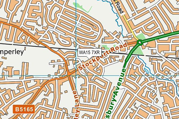 WA15 7XR map - OS VectorMap District (Ordnance Survey)