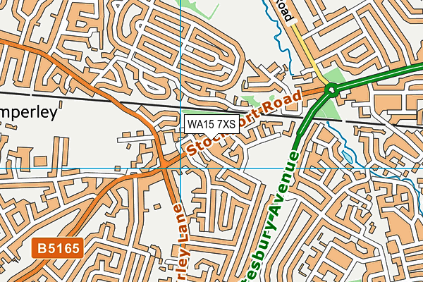 WA15 7XS map - OS VectorMap District (Ordnance Survey)