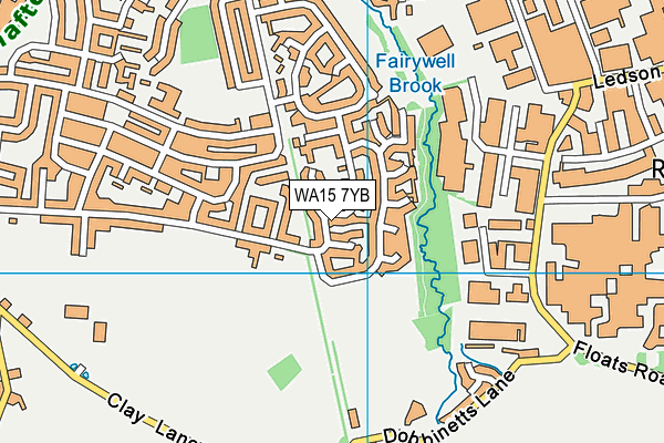 WA15 7YB map - OS VectorMap District (Ordnance Survey)