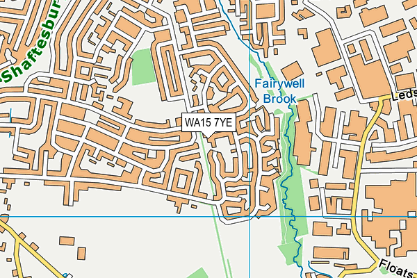 WA15 7YE map - OS VectorMap District (Ordnance Survey)