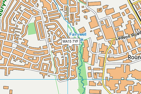 WA15 7YF map - OS VectorMap District (Ordnance Survey)