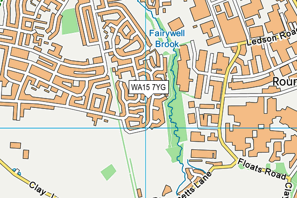WA15 7YG map - OS VectorMap District (Ordnance Survey)
