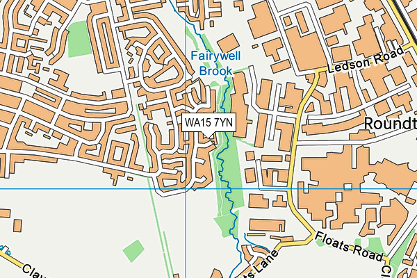 WA15 7YN map - OS VectorMap District (Ordnance Survey)