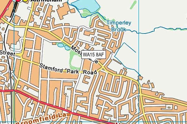 WA15 8AF map - OS VectorMap District (Ordnance Survey)