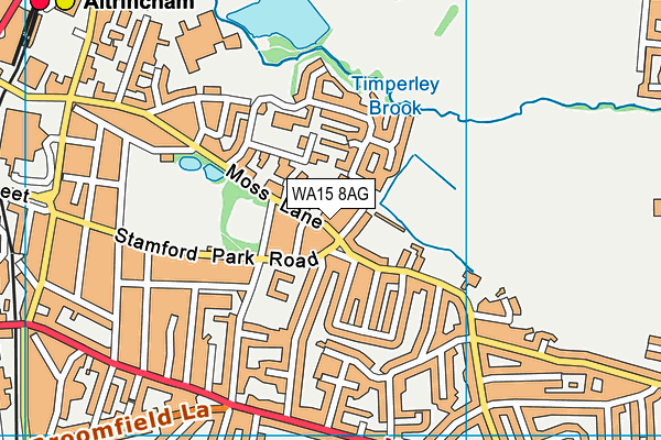 WA15 8AG map - OS VectorMap District (Ordnance Survey)