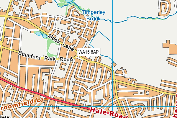 Moss Lane map (WA15 8AP) - OS VectorMap District (Ordnance Survey)