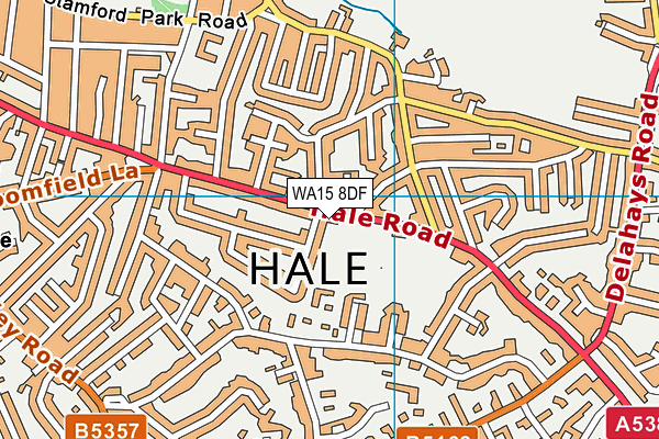 WA15 8DF map - OS VectorMap District (Ordnance Survey)