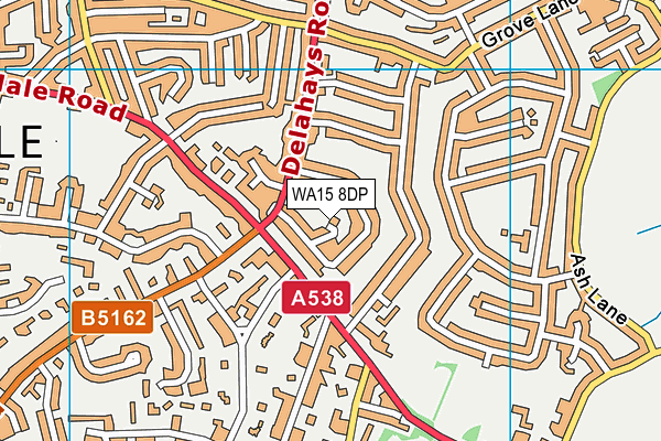 WA15 8DP map - OS VectorMap District (Ordnance Survey)