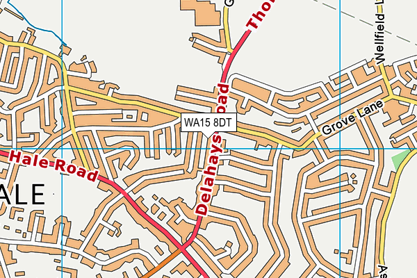 WA15 8DT map - OS VectorMap District (Ordnance Survey)