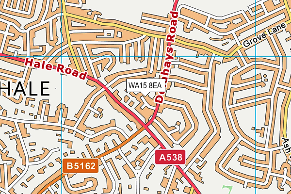 WA15 8EA map - OS VectorMap District (Ordnance Survey)