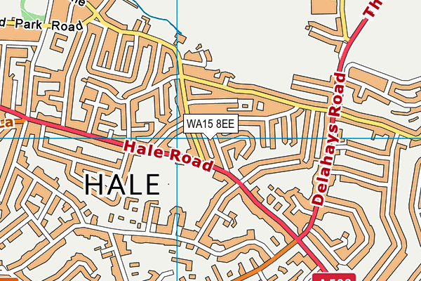 WA15 8EE map - OS VectorMap District (Ordnance Survey)