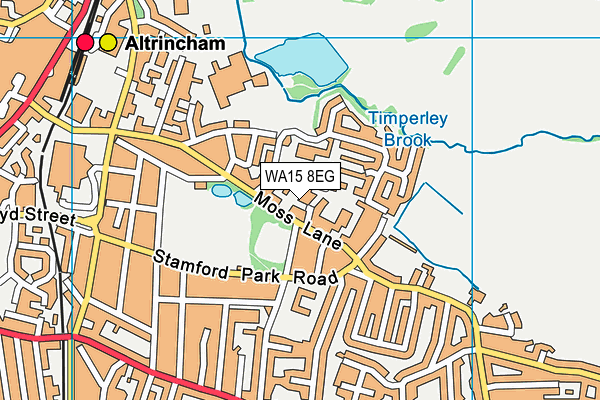 WA15 8EG map - OS VectorMap District (Ordnance Survey)