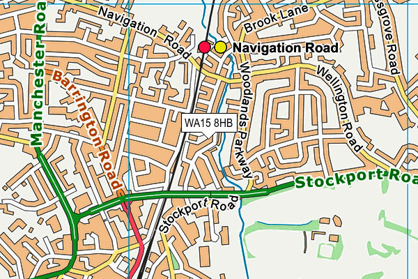 WA15 8HB map - OS VectorMap District (Ordnance Survey)