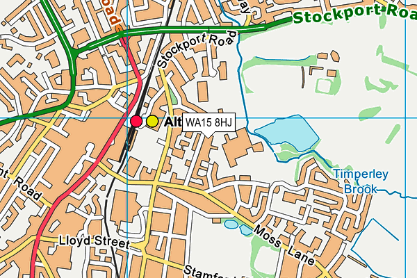 WA15 8HJ map - OS VectorMap District (Ordnance Survey)