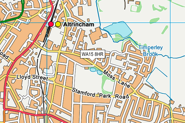 WA15 8HR map - OS VectorMap District (Ordnance Survey)